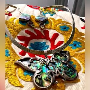 925 Indian and Mexican Sterling silver. Beautiful butterfly. matching earrings